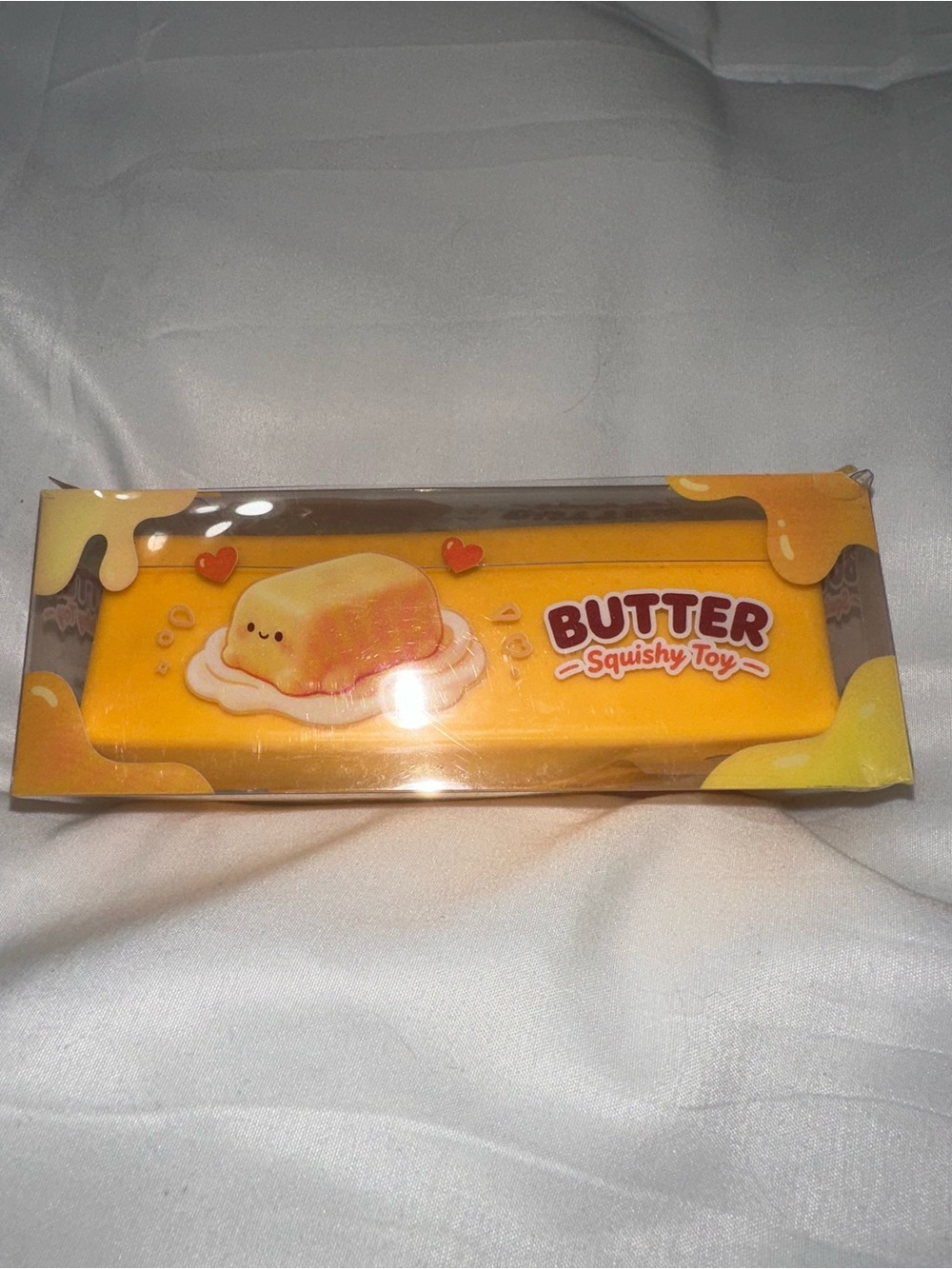 Crunchy Butter Squishy Toy - Yellow Plush Stress Reliever